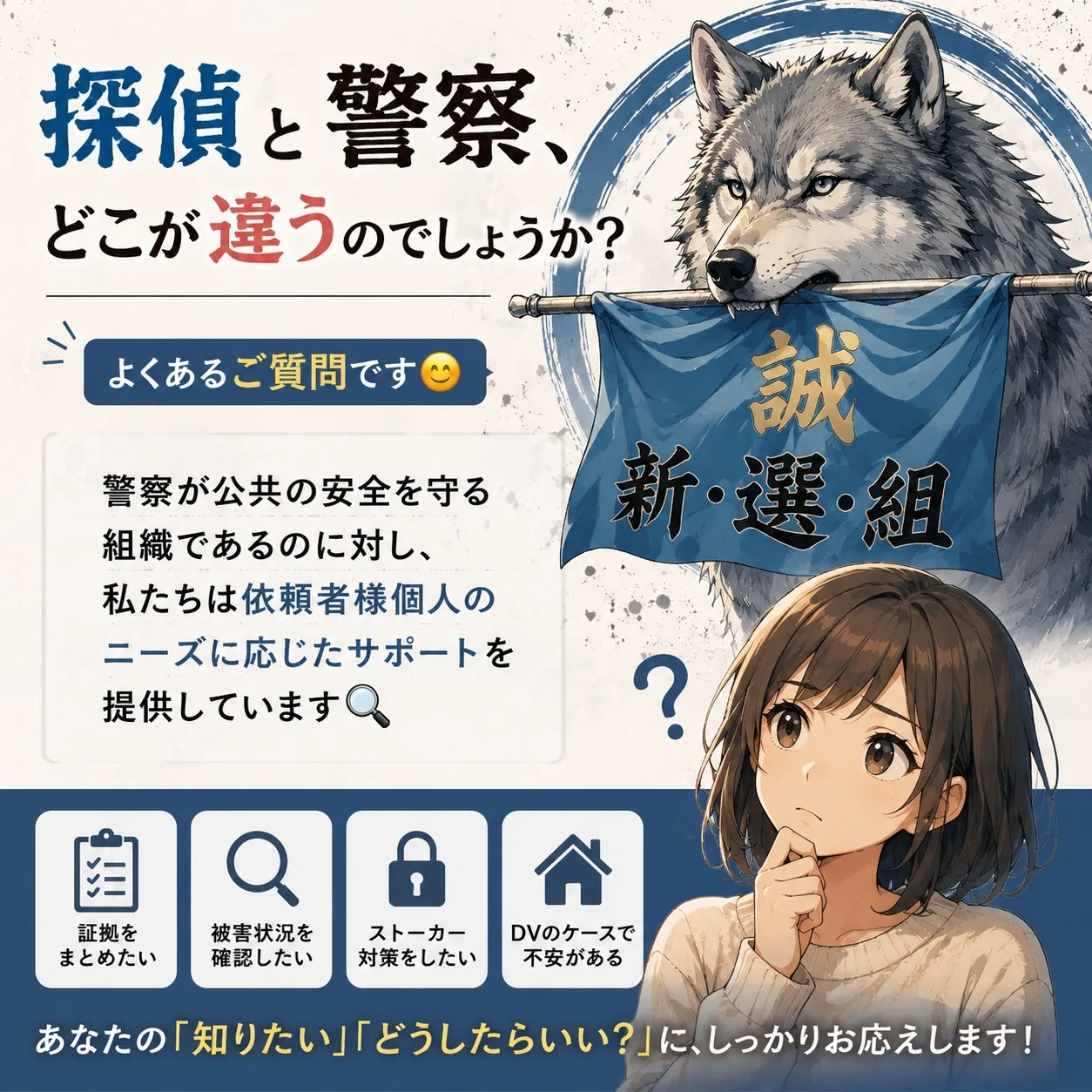 探偵と警察、どこが違うのでしょうか？